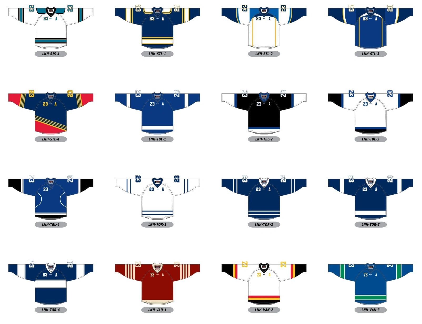 Hockey sur glace — modèles disponibles, planche 2
