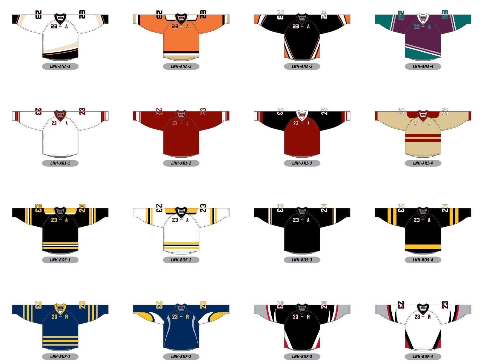 Hockey sur glace — modèles disponibles, planche 4