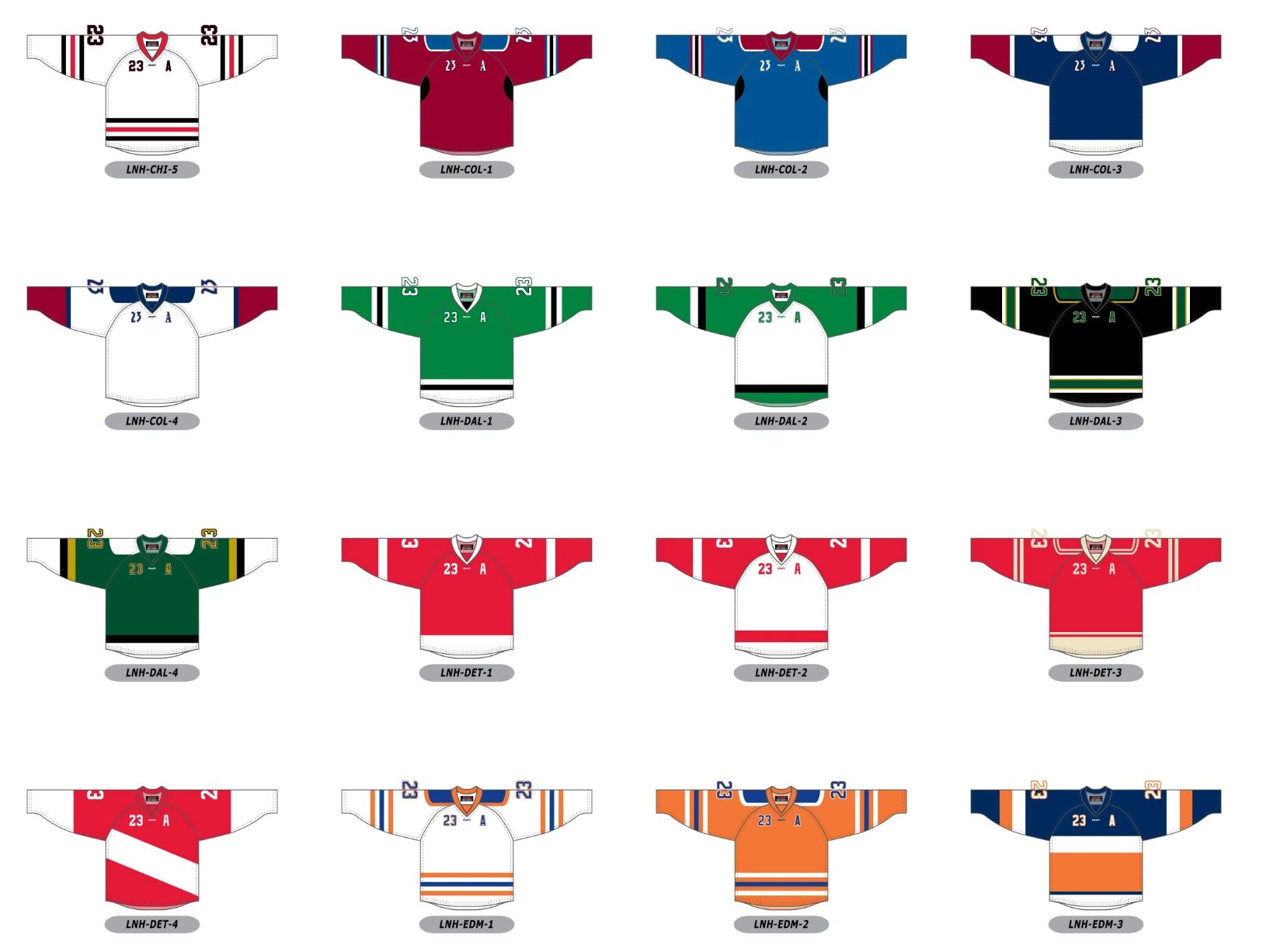 Hockey sur glace — modèles disponibles, planche 12